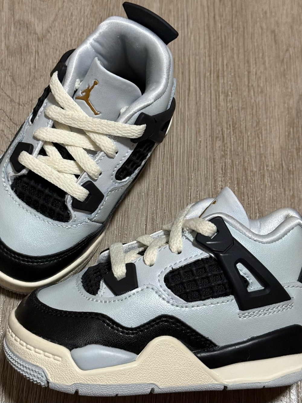 Nike Air Jordan 4 Retro TD Pure Platinum Black FZ8584070 Toddler Baby Sz 8C New
